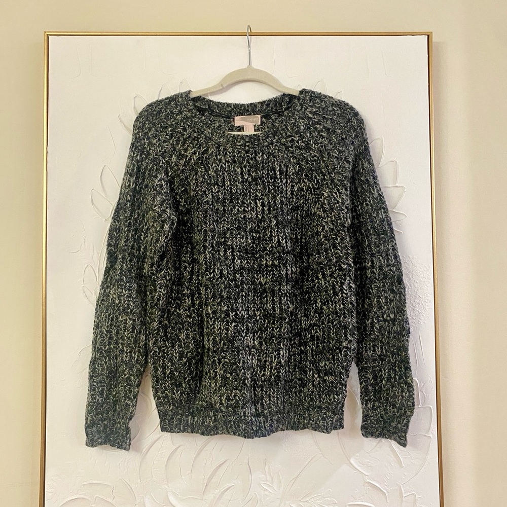 Women’s Chunky Black and Gray Knit Sweater